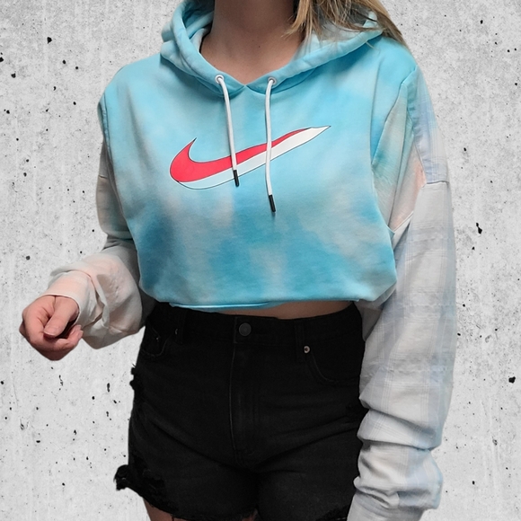 Custom tie dye nike hoodie x plaid - Picture 3 of 6